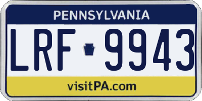 PA license plate LRF9943