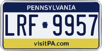 PA license plate LRF9957
