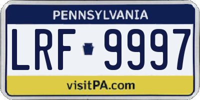 PA license plate LRF9997