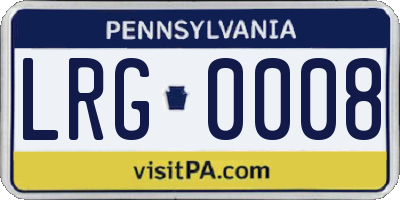 PA license plate LRG0008