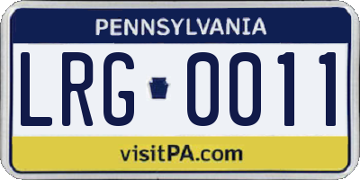 PA license plate LRG0011