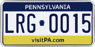 PA license plate LRG0015