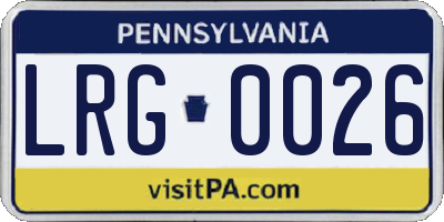PA license plate LRG0026