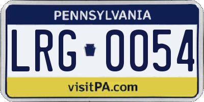 PA license plate LRG0054
