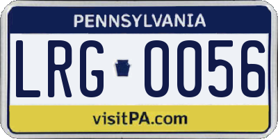 PA license plate LRG0056