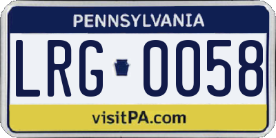 PA license plate LRG0058