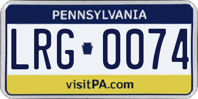 PA license plate LRG0074
