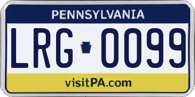 PA license plate LRG0099