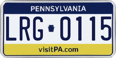 PA license plate LRG0115
