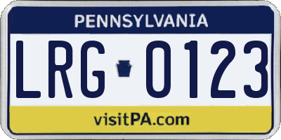 PA license plate LRG0123