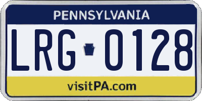 PA license plate LRG0128