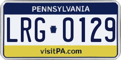PA license plate LRG0129
