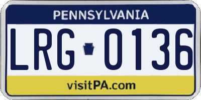 PA license plate LRG0136