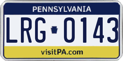 PA license plate LRG0143