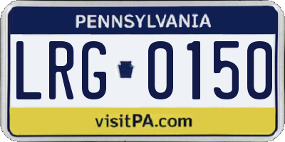 PA license plate LRG0150