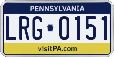 PA license plate LRG0151