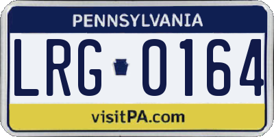 PA license plate LRG0164