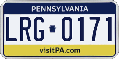 PA license plate LRG0171