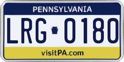 PA license plate LRG0180