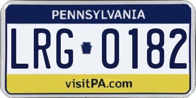 PA license plate LRG0182