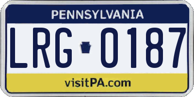PA license plate LRG0187