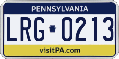 PA license plate LRG0213