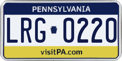 PA license plate LRG0220