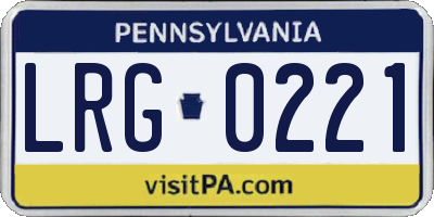 PA license plate LRG0221