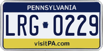 PA license plate LRG0229