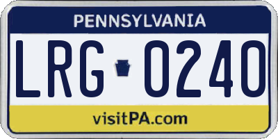 PA license plate LRG0240