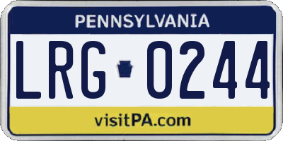PA license plate LRG0244