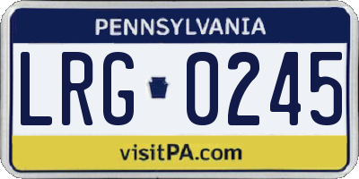 PA license plate LRG0245