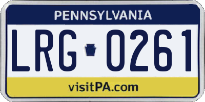 PA license plate LRG0261