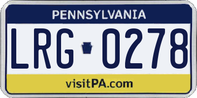 PA license plate LRG0278