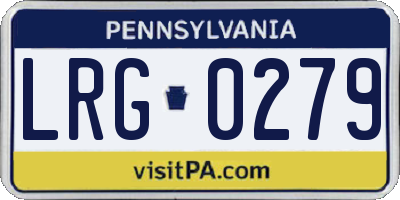 PA license plate LRG0279