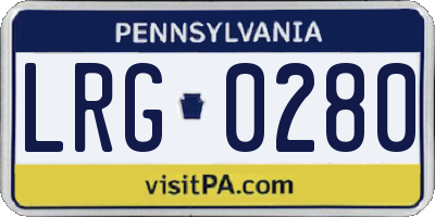 PA license plate LRG0280
