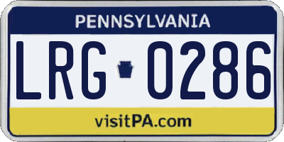 PA license plate LRG0286