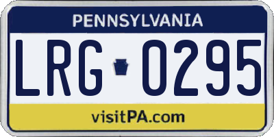 PA license plate LRG0295