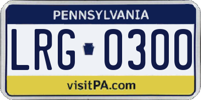 PA license plate LRG0300