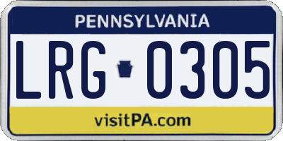PA license plate LRG0305