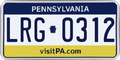 PA license plate LRG0312