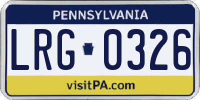 PA license plate LRG0326
