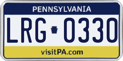 PA license plate LRG0330