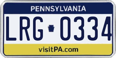 PA license plate LRG0334