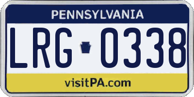 PA license plate LRG0338