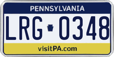 PA license plate LRG0348