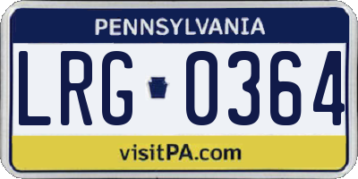 PA license plate LRG0364