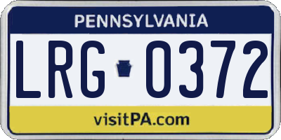 PA license plate LRG0372