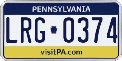 PA license plate LRG0374