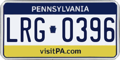 PA license plate LRG0396